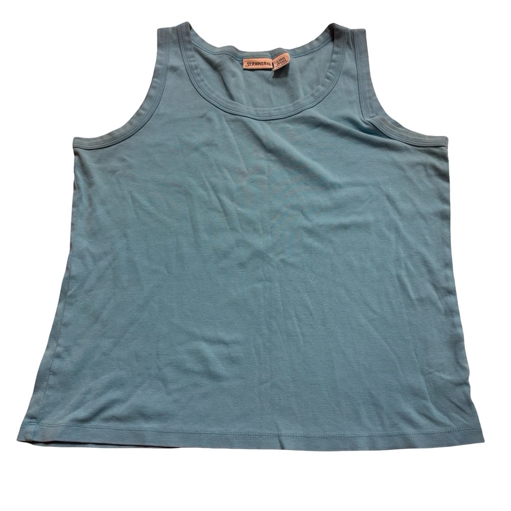 St. John Bay Stylish Blue Tank Top for Women Size Large